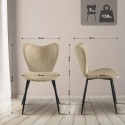 Chaise de salle à manger Maika en tissu taupe