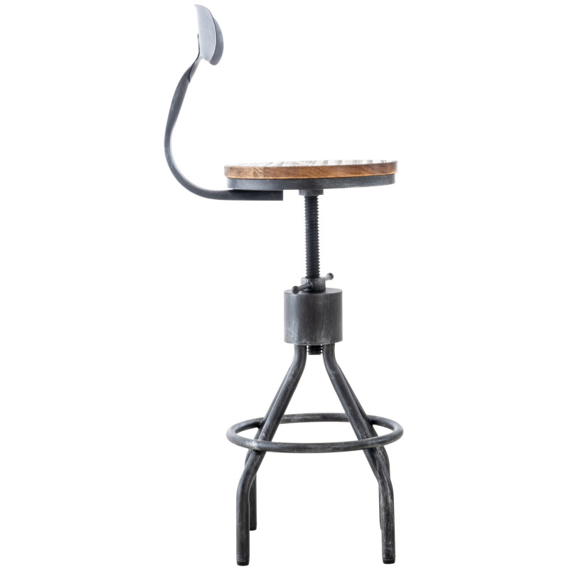 Ensemble de 2 tabourets de bar Hanam argent antique