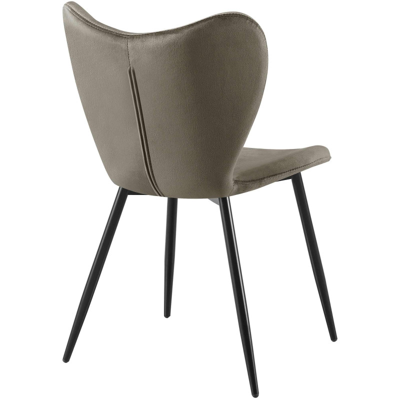Chaise de salle à manger Maika velours anthracite