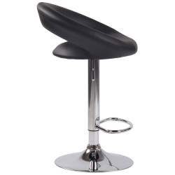 Tabouret de bar Olinda similicuir chrome noir