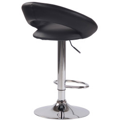 Tabouret de bar Olinda similicuir chrome noir