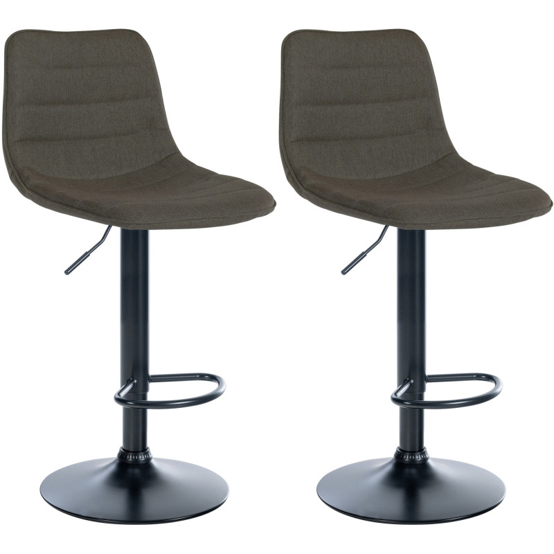 Lot de 2 tabourets de bar Lex tissu B taupe