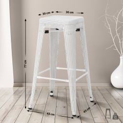 Ensemble de 4 tabourets de bar Fletcher blanc