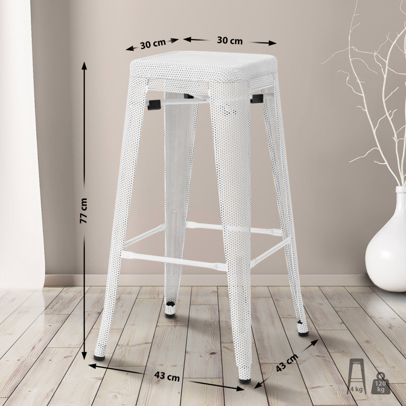 Ensemble de 4 tabourets de bar Fletcher blanc