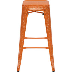Ensemble de 4 tabourets de bar Fletcher orange