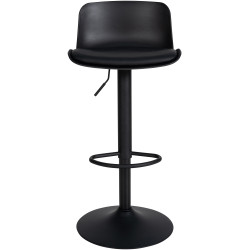 Lot de 2 tabourets de bar Almada en similicuir noir