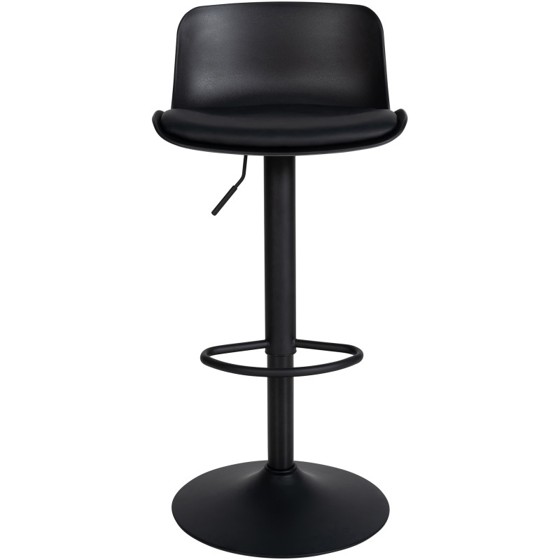 Lot de 2 tabourets de bar Almada en similicuir noir
