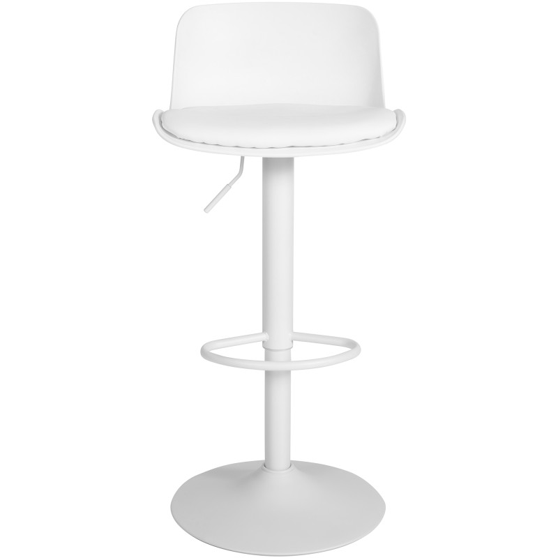 Lot de 2 tabourets de bar Almada en similicuir blanc