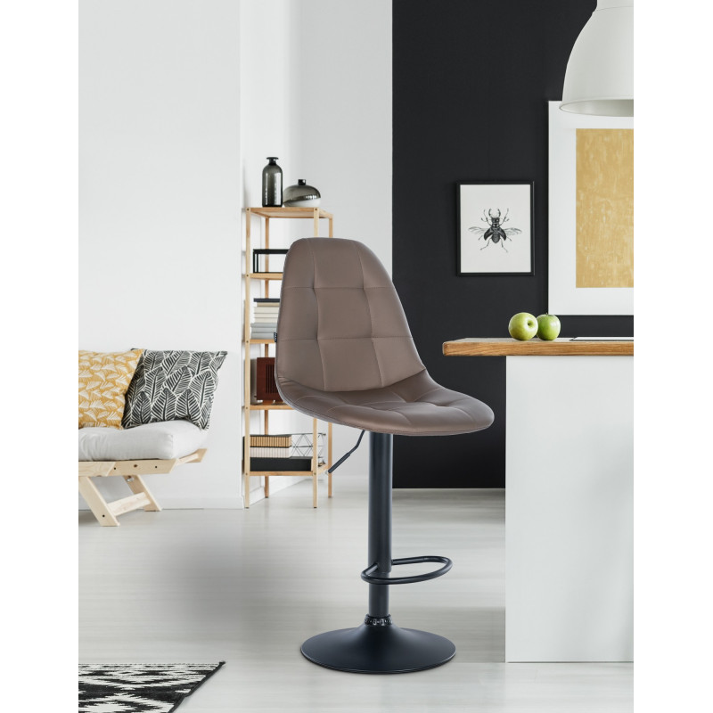 Tabouret de bar Elmore simili cuir B brun