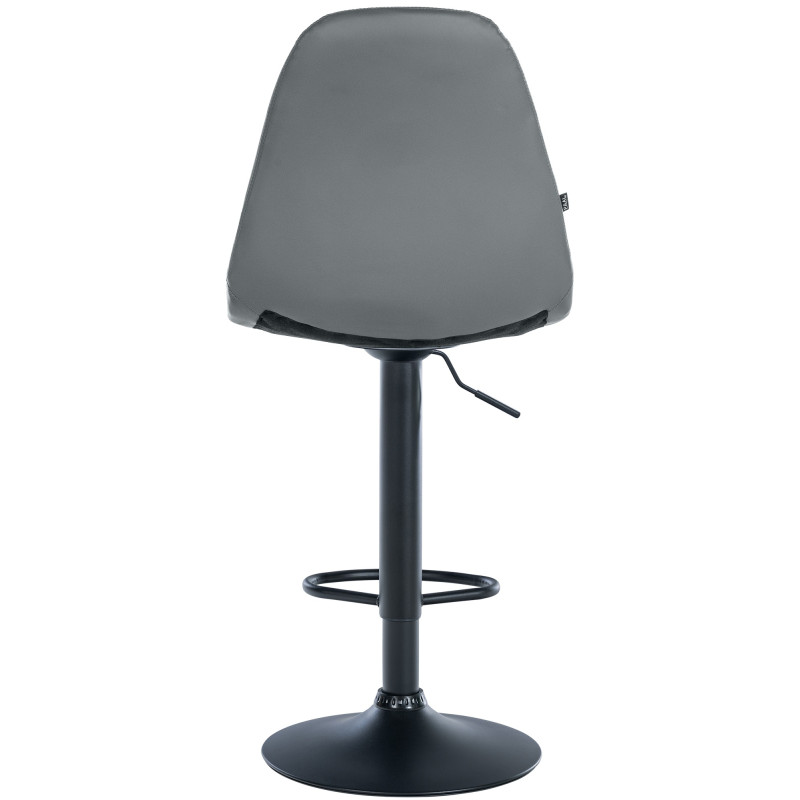 Tabouret de bar Elmore simili cuir B gris