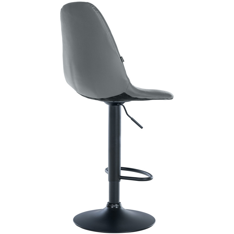 Tabouret de bar Elmore simili cuir B gris