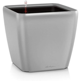 Pot de fleur - LEC - Quadro Premium LS 50 - argent métallisé - 15 L - systeme d'irrigation intégré