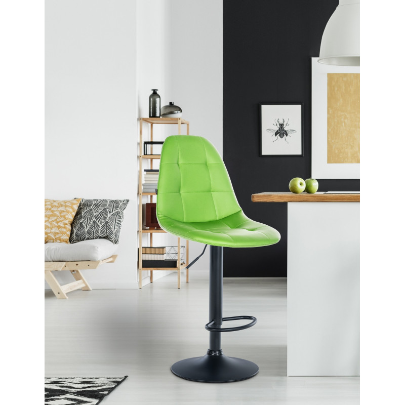 Tabouret de bar Elmore simili cuir B vert