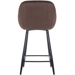 Lot de 2 tabourets de bar en velours Gibson 76 brun