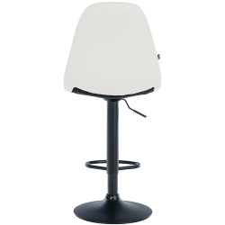 Tabouret de bar Elmore simili cuir B blanc