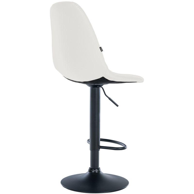 Tabouret de bar Elmore simili cuir B blanc