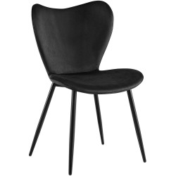 Chaise de salle à manger Maika en velours noir