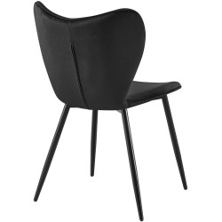 Chaise de salle à manger Maika, velours, noire