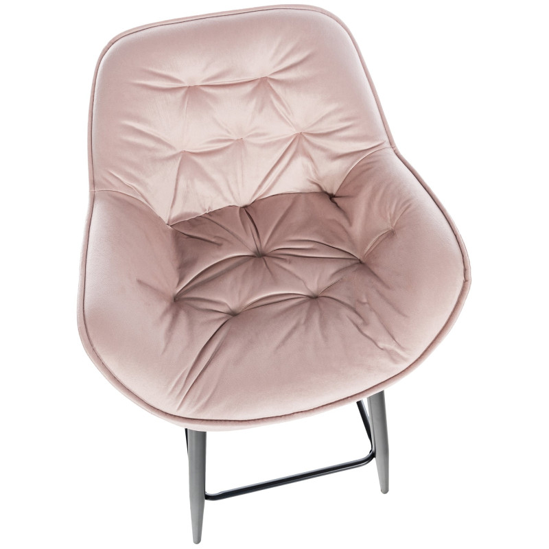 Lot de 2 tabourets de bar en velours Gibson 76 rose