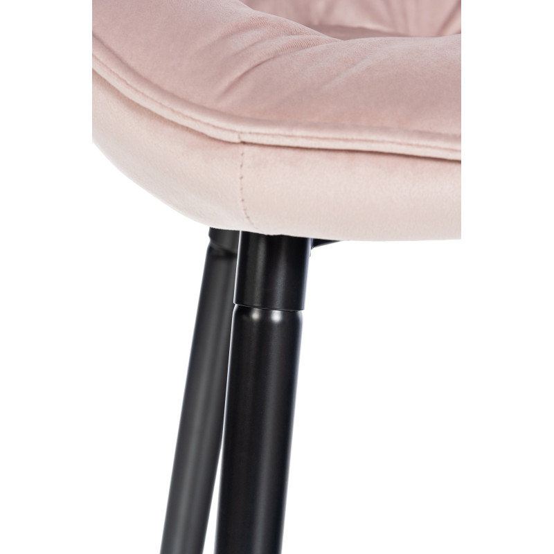 Lot de 2 tabourets de bar en velours Gibson 76 rose