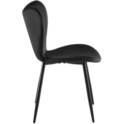 Chaise de salle à manger Maika en velours noir