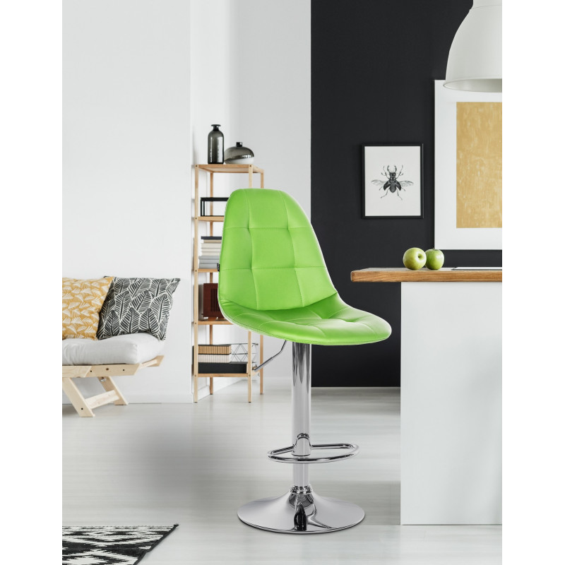 Tabouret de bar Elmore simili cuir C vert