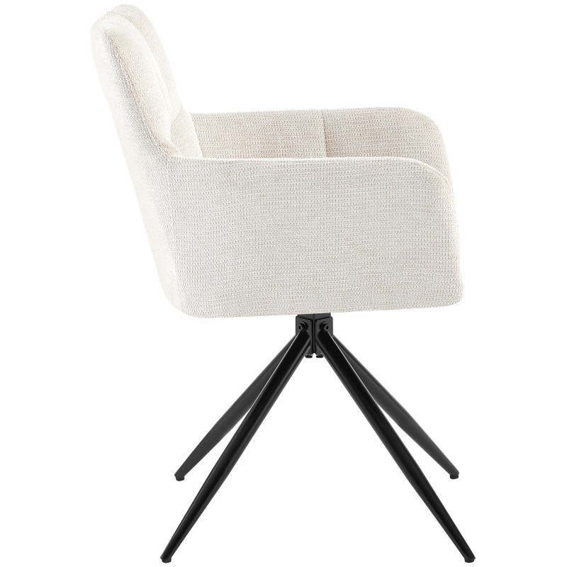 Lot de 2 chaises de salle à manger Jonah en tissu crème