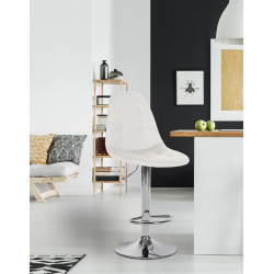 Tabouret de bar Elmore simili cuir C blanc