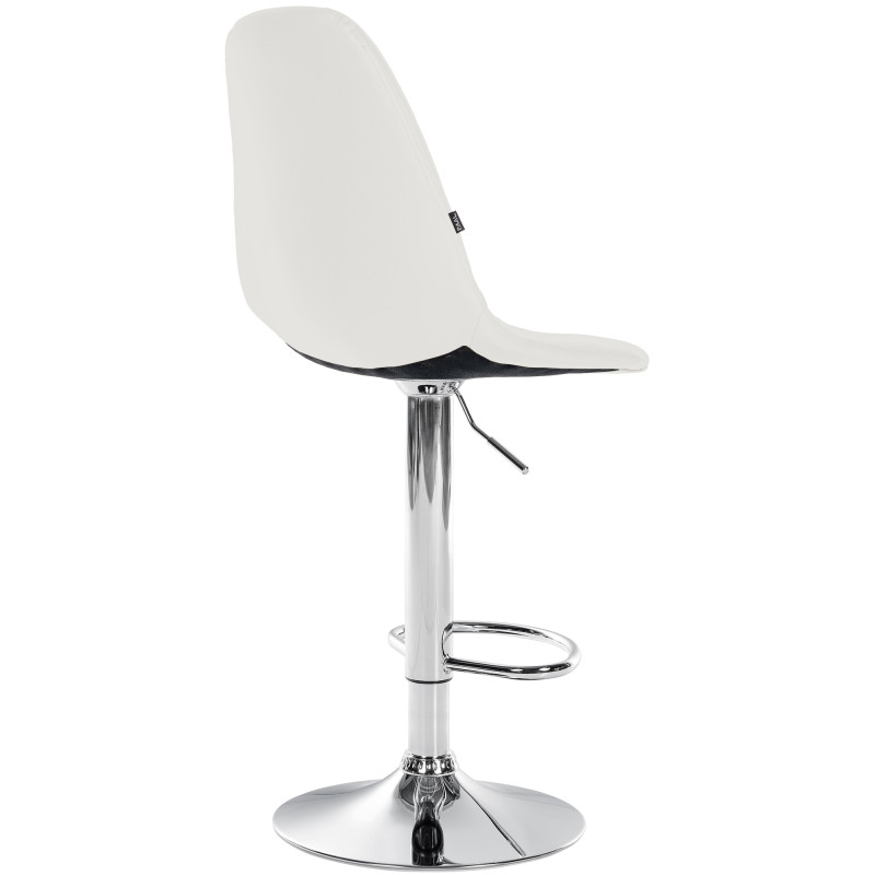 Tabouret de bar Elmore simili cuir C blanc