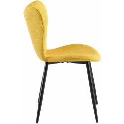 Chaise de salle à manger Maika en tissu jaune