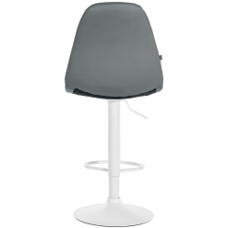 Tabouret de bar Elmore simili cuir W gris