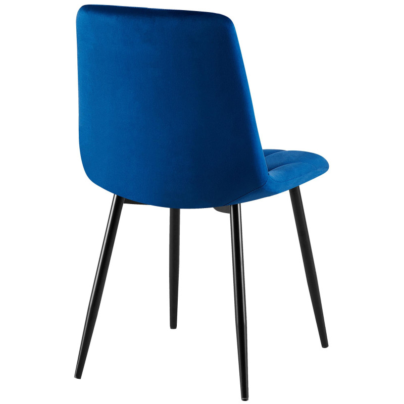 Ensemble de 2 chaises de salle à manger Clairton en velours bleu foncé