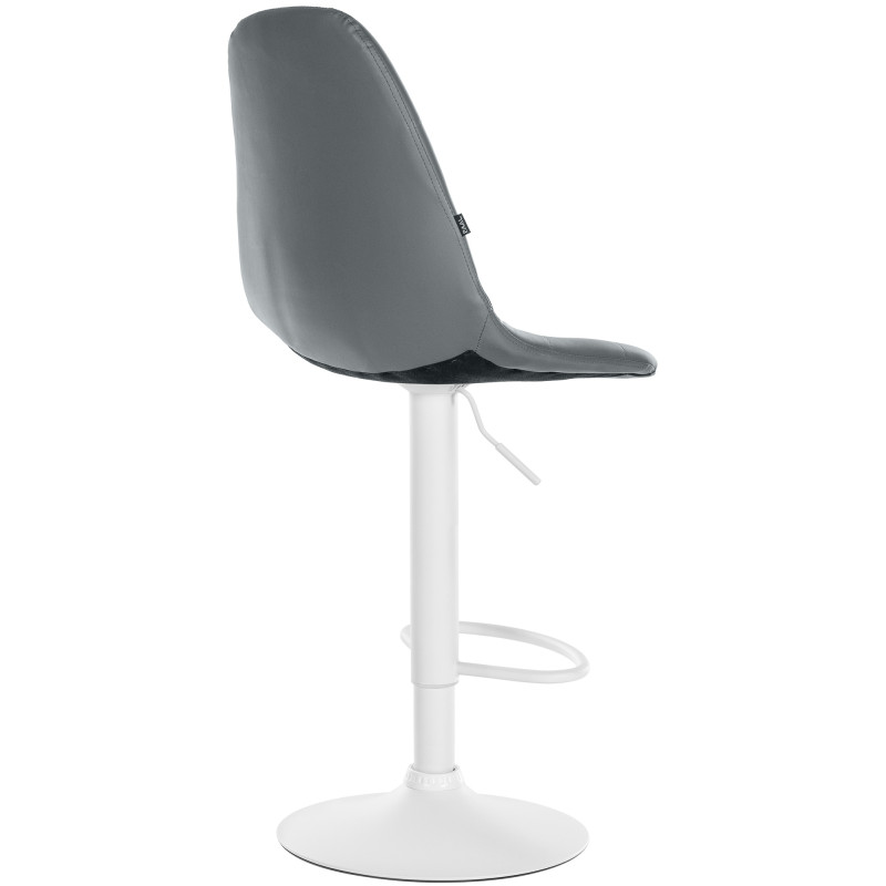Tabouret de bar Elmore simili cuir W gris