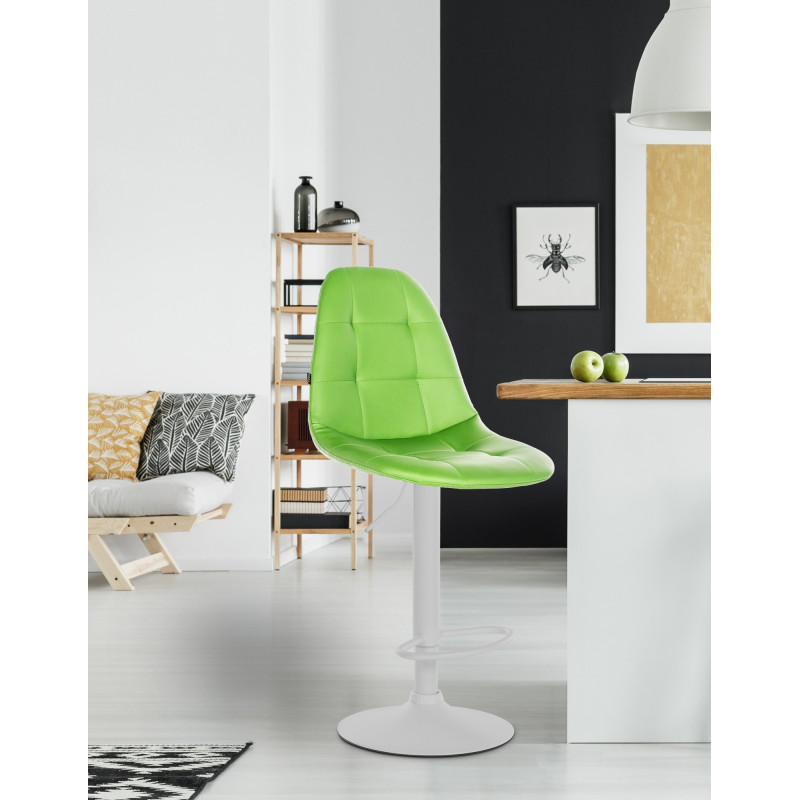 Tabouret de bar Elmore simili cuir W vert