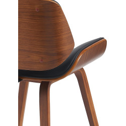 Chaise de salle à manger Beverley, cuir artificiel, noyer/noir