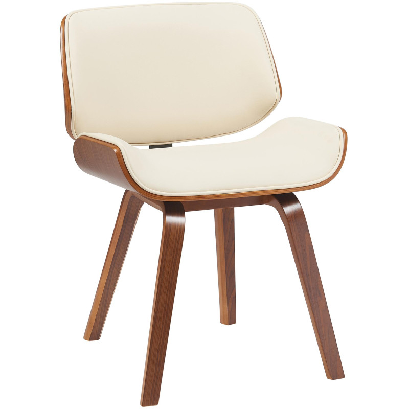 Chaise de salle à manger Beverley, cuir artificiel, noyer/crème