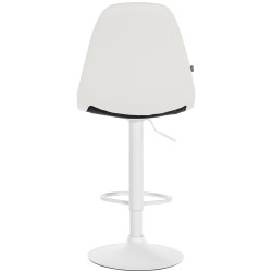 Tabouret de bar Elmore simili cuir W blanc