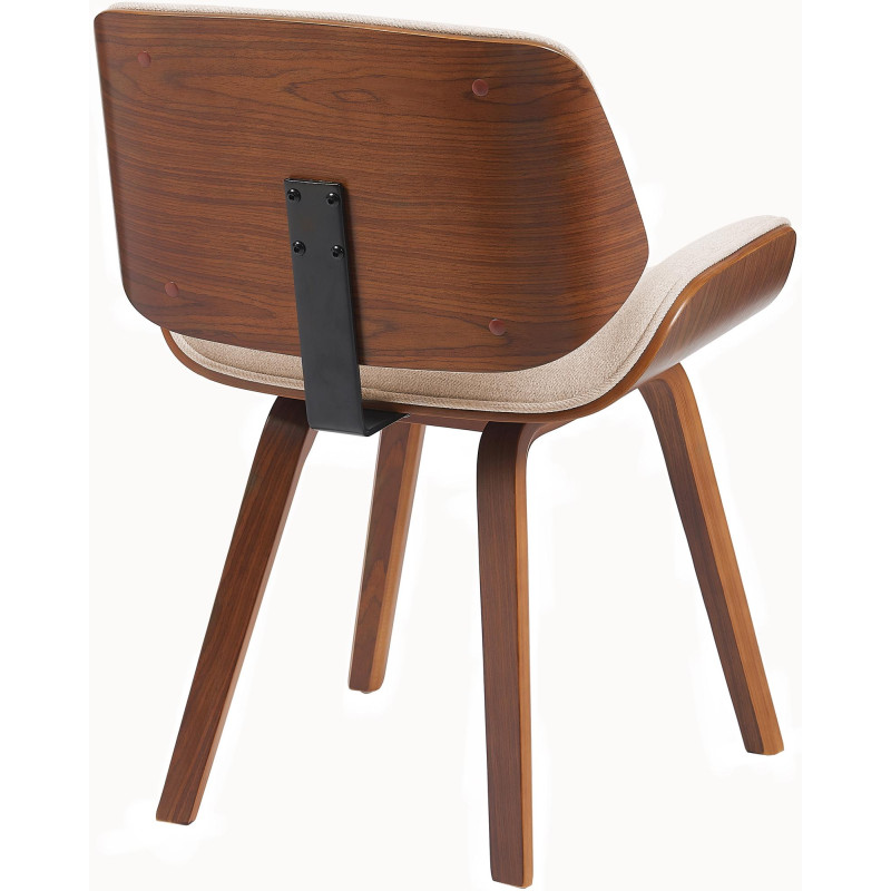 Chaise de salle à manger Beverley en tissu noyer/crème