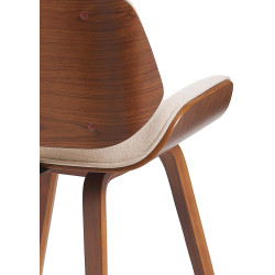 Chaise de salle à manger Beverley en tissu noyer/crème