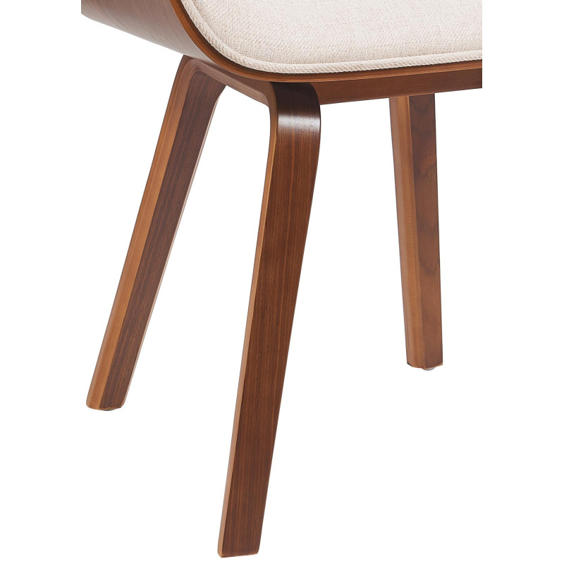 Chaise de salle à manger Beverley en tissu noyer/crème