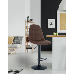 Tabouret de bar Elmore tissu B brun