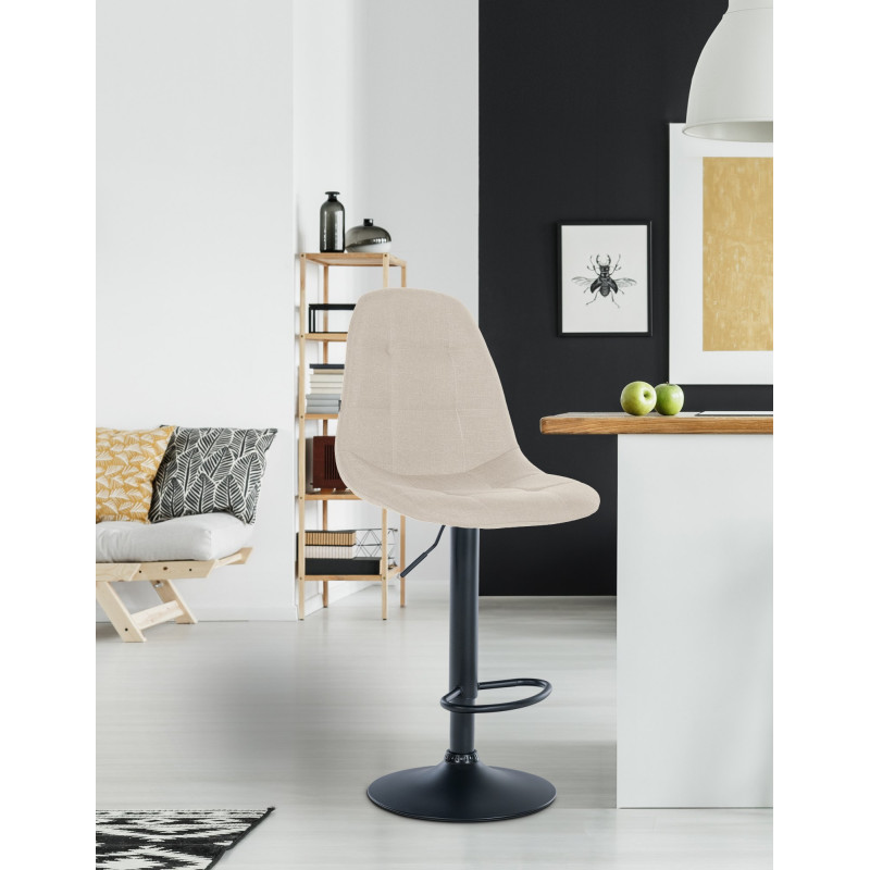 Tabouret de bar Elmore tissu B crème