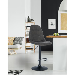 Tabouret de bar Elmore tissu B gris foncé