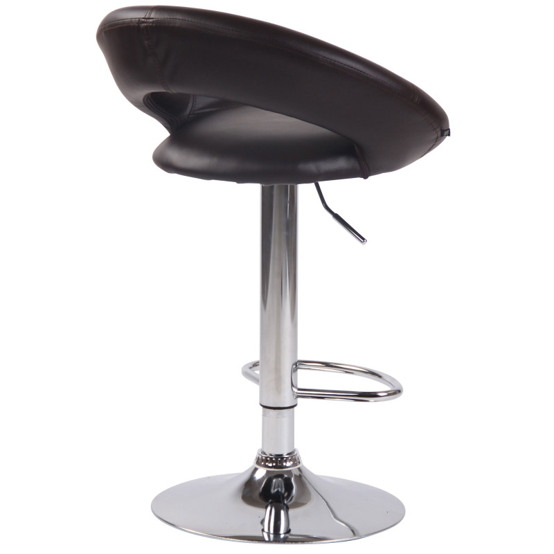 Tabouret de bar Olinda similicuir marron chromé