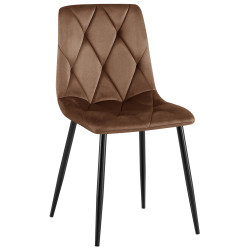 Chaise de salle à manger Clairton en velours marron