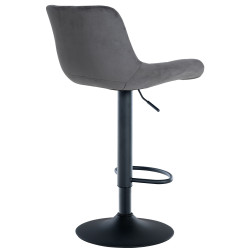 Lot de 2 tabourets de bar en velours Tover gris foncé