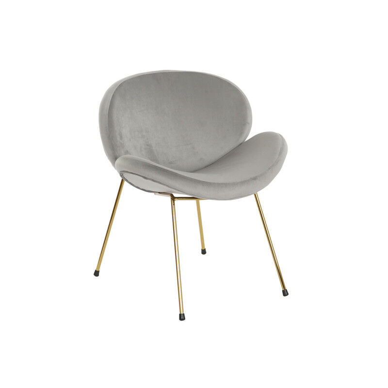 Chaise DKD Home Decor Doré Gris clair 62 x 58 x 73 cm
