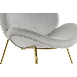 Chaise DKD Home Decor Doré Gris clair 62 x 58 x 73 cm