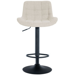 Lot de 2 tabourets de bar en tissu Tover crème