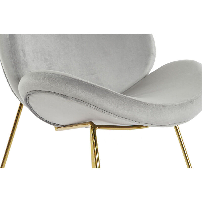 Chaise DKD Home Decor Doré Gris clair 62 x 58 x 73 cm